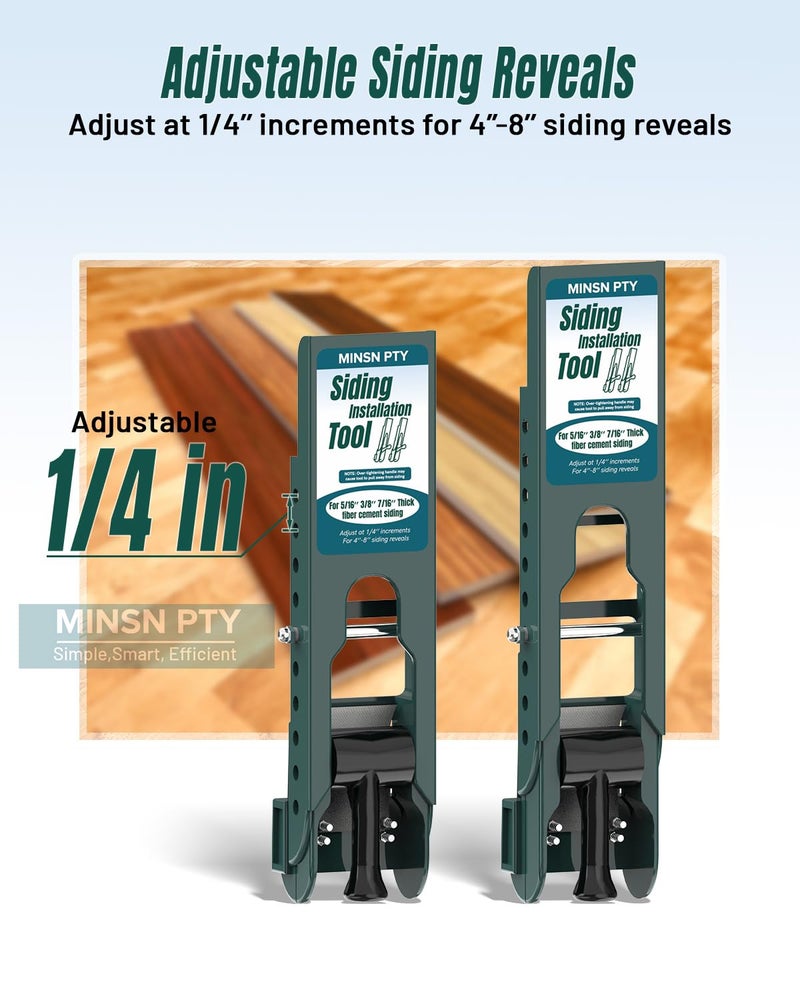 MINSN PTY Upgraded Siding Installation Tools for 5/16-Inch, 3/8-Inch, 7/16-Inch Fiber Cement Lap Siding - Gauge With Adjustable Reveals, Polycarbonate Body, 2 Packs - Image 3